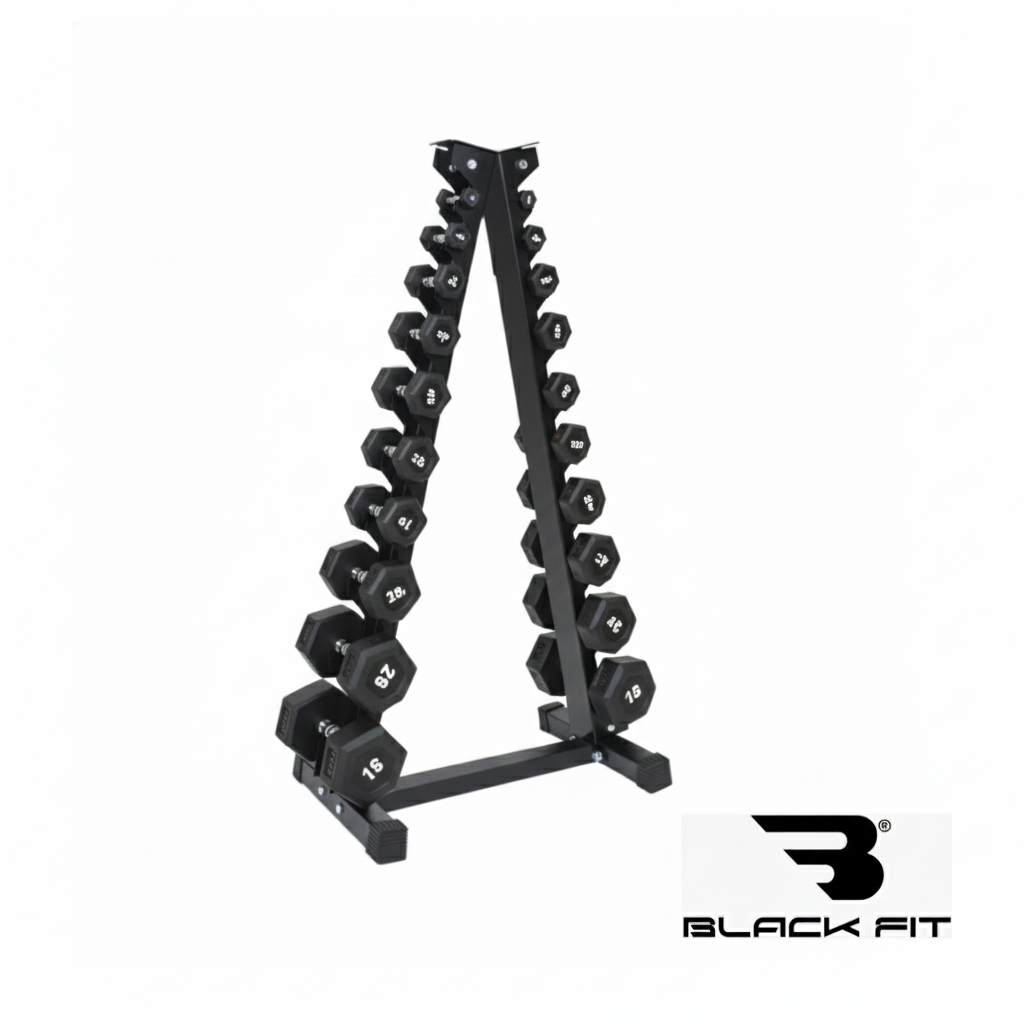 Rack Porta Mancuernas Trianguras de 10 pares