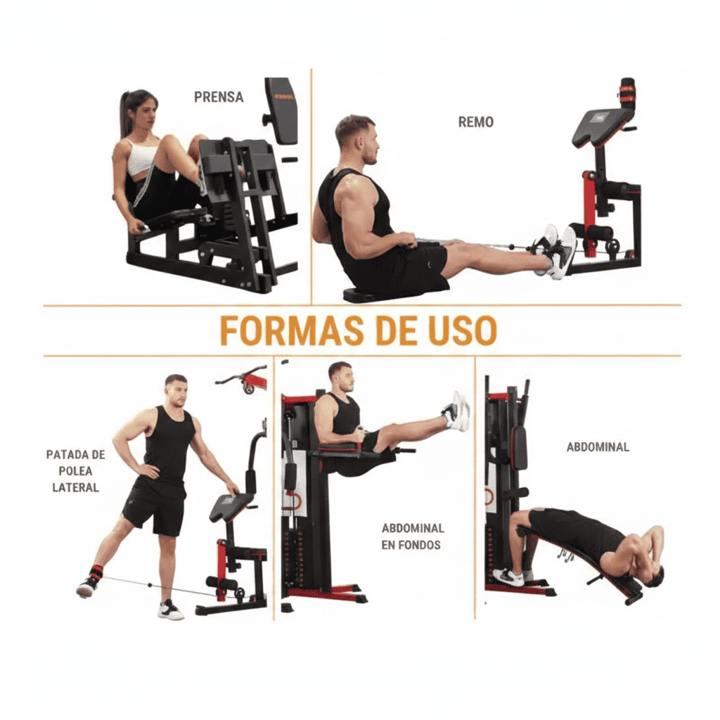 MINI GYM 3 ESTACIONES MULTIFUNCIONALES