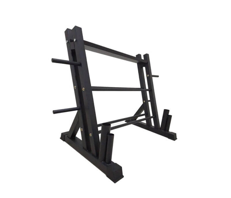 Rack de 3 Niveles Mancuernas, Discos y Barras