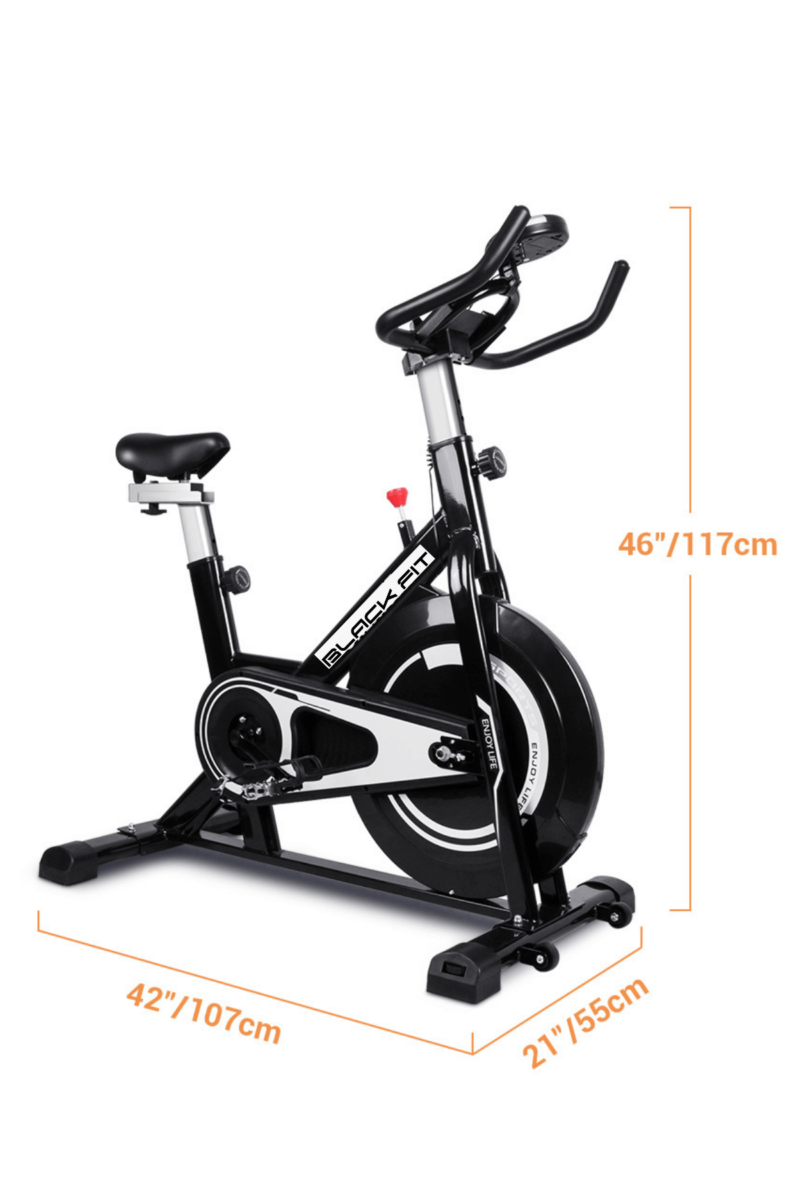 BICICLETA SPINNING MAGNETICA BLACK FIT DE 12 KG DE VOLANTE